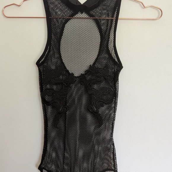 Club Exx Bad Luck Dragon Fishnet Bodysuit M NWOT - Picture 7 of 8